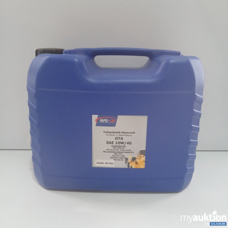 Artikel Nr. 857674: MPG-Lin Teilsynthetik Motorenöl GTA SAE 10W/40 20l