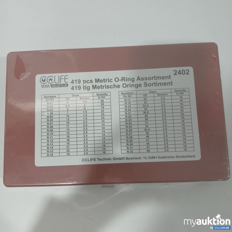 Artikel Nr. 911675 Artikel Nr. 911675: 419 PCs Metric O-Ring Assortment