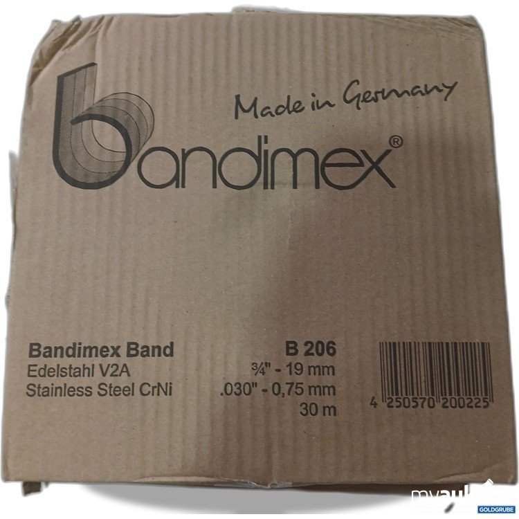 Artikel Nr. 970675: Bandimex Band B 206, Edelstahl V2A ¾"-19mm, Stainless Steel CrNi .030"-0,75mm, 30m länge