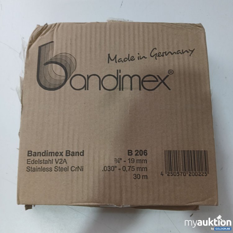 Artikel Nr. 970675: Bandimex Band B 206, Edelstahl V2A ¾"-19mm, Stainless Steel CrNi .030"-0,75mm, 30m länge