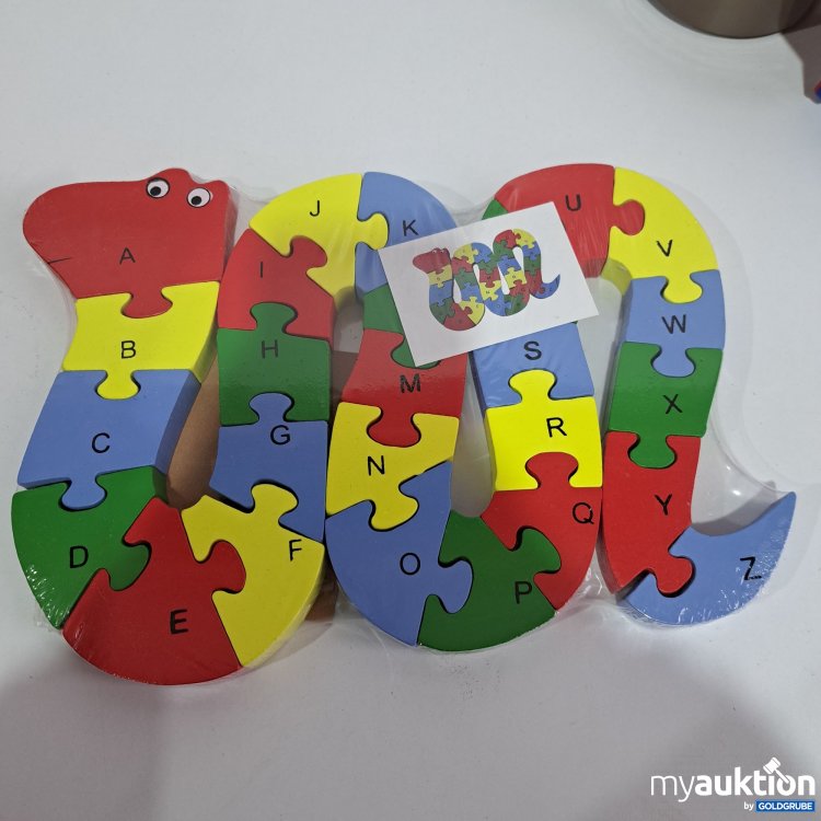 Artikel Nr. 793676 Artikel Nr. 793676: Echtholz Tierpuzzle Schlange mit Alphabet & Zahlen