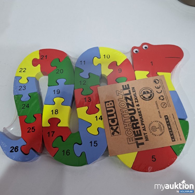 Artikel Nr. 793676 Artikel Nr. 793676: Echtholz Tierpuzzle Schlange mit Alphabet & Zahlen