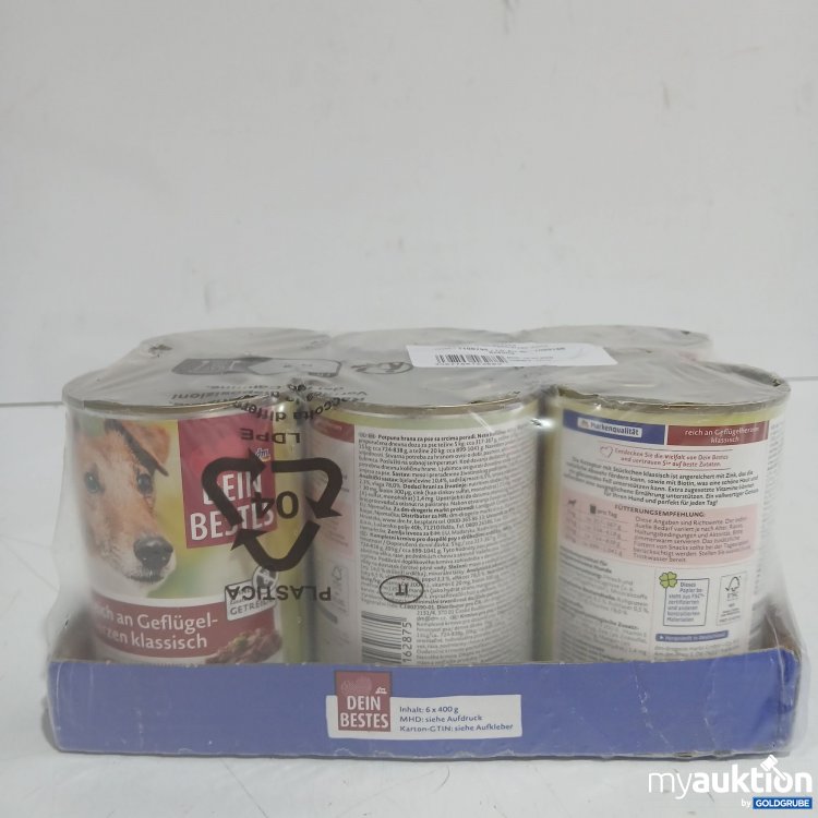 Artikel Nr. 996676: Dein Bestes Hundefutter reich an Geflügelherzen 6x400g 