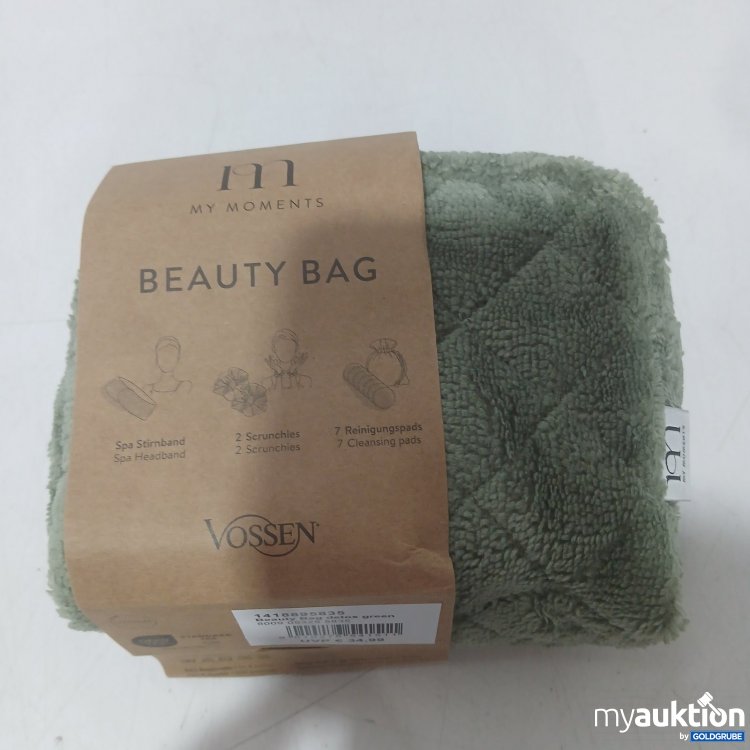 Artikel Nr. 448677 Artikel Nr. 448677: Vossen Beauty Bag Spa Stirnband 2 Scrunchies 7 Reinigungspads grün