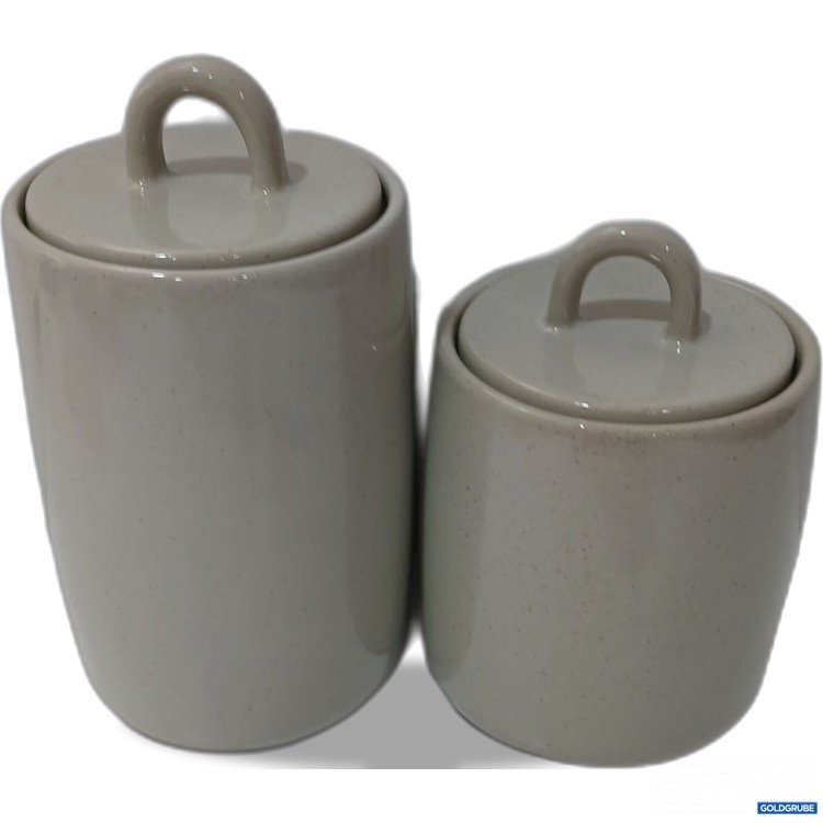Artikel Nr. 954678: Set 2x H&M Home Keramik Vorratsdosen mit Deckel 1x 11x13cm und 1x 11x18cm  