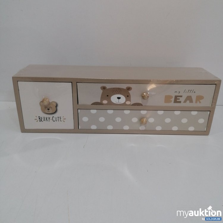 Artikel Nr. 442679: Sinsay Holz Aufbewahrungsbox "Bear" mit 3 Schubladen 38x10x12cm