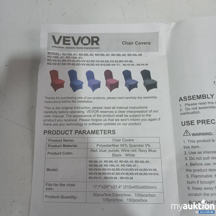 Artikel Nr. 445679 Artikel Nr. 445679: VEVOR Chair Covers Rot