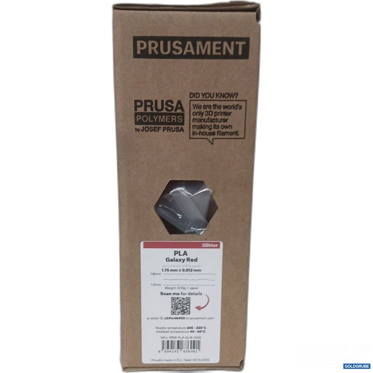 Artikel Nr. 994679 Artikel Nr. 994679: PRUSAMENT PLA Galaxy Red 1.75 ± 0.012 mm 3D Drucker Filament
