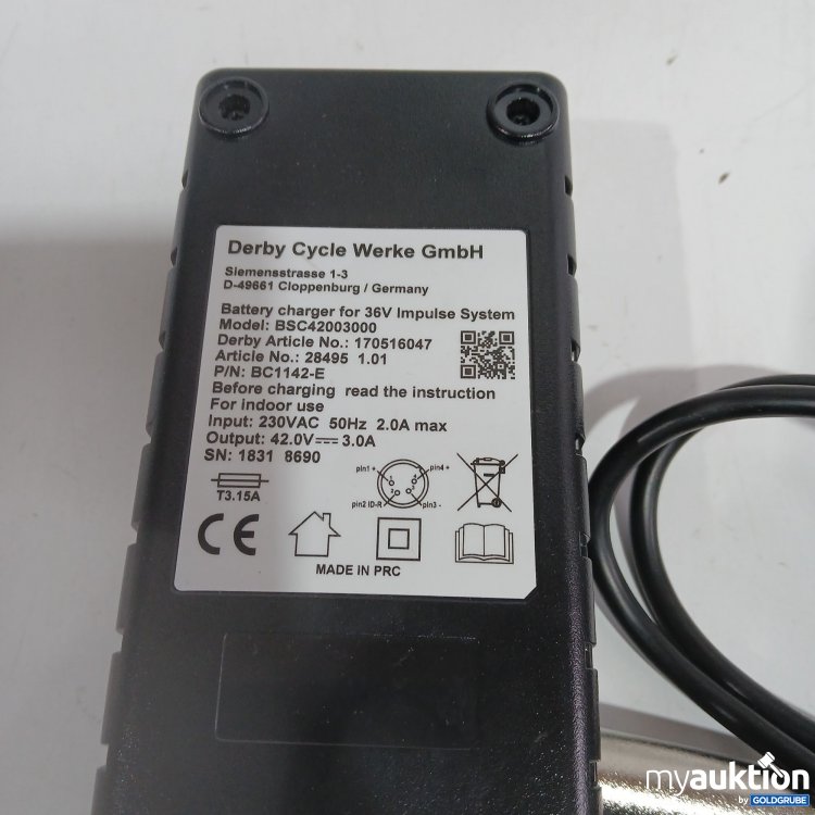 Artikel Nr. 872681 Artikel Nr. 872681: Derby Cycle Werke GmbH Battery Charger for 36V Impulse System