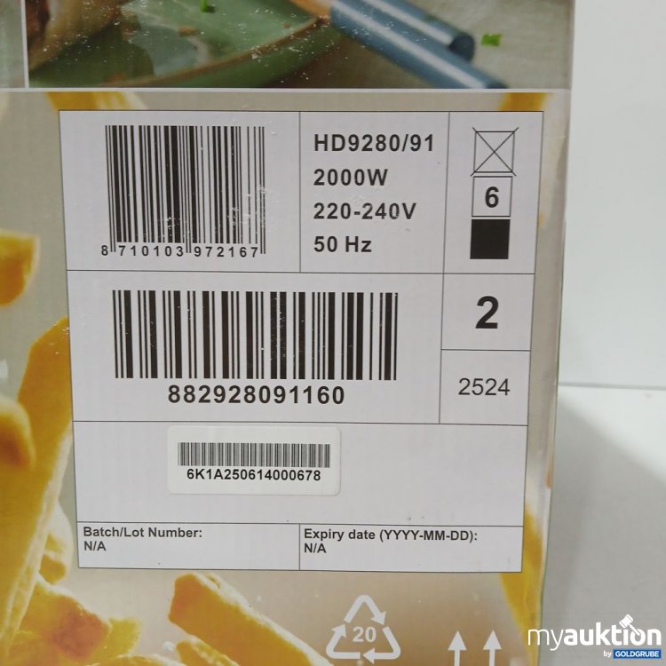 Artikel Nr. 921681: Philips Airfryer Essential XL HD9280/91 240V 2000W 6.2l