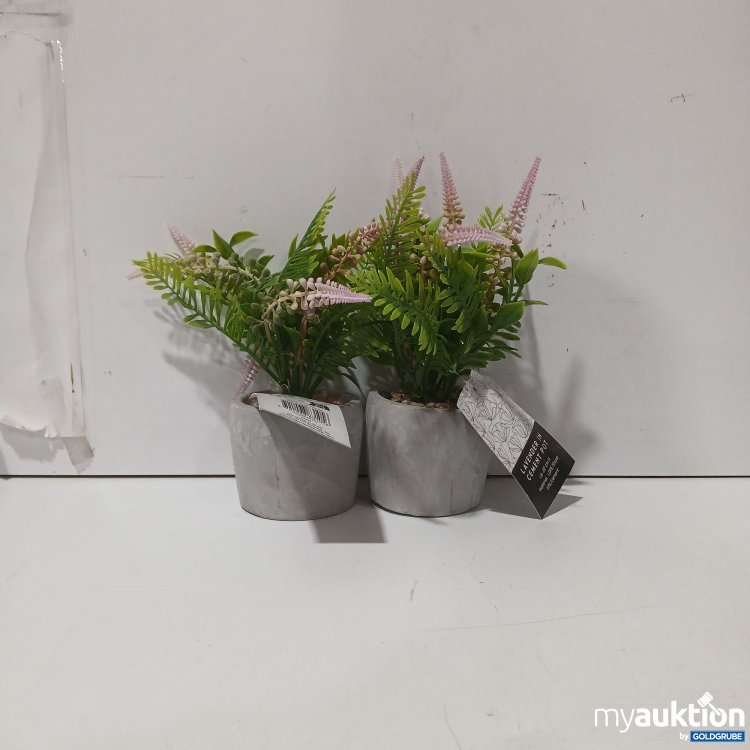 Artikel Nr. 929681: Lavender in Cementpot Künstliche Pflanze 2Stk