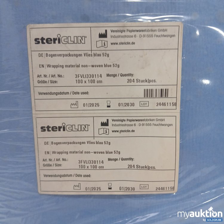 Artikel Nr. 857683: SteriClin Bogenverpackungen Vlies blau 100x100cm 204 Stück 