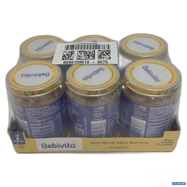 Artikel Nr. 463684 Artikel Nr. 463684: Bebivita ab 6. Monat Gläschen Abendbrei Keks Banane 6x190g