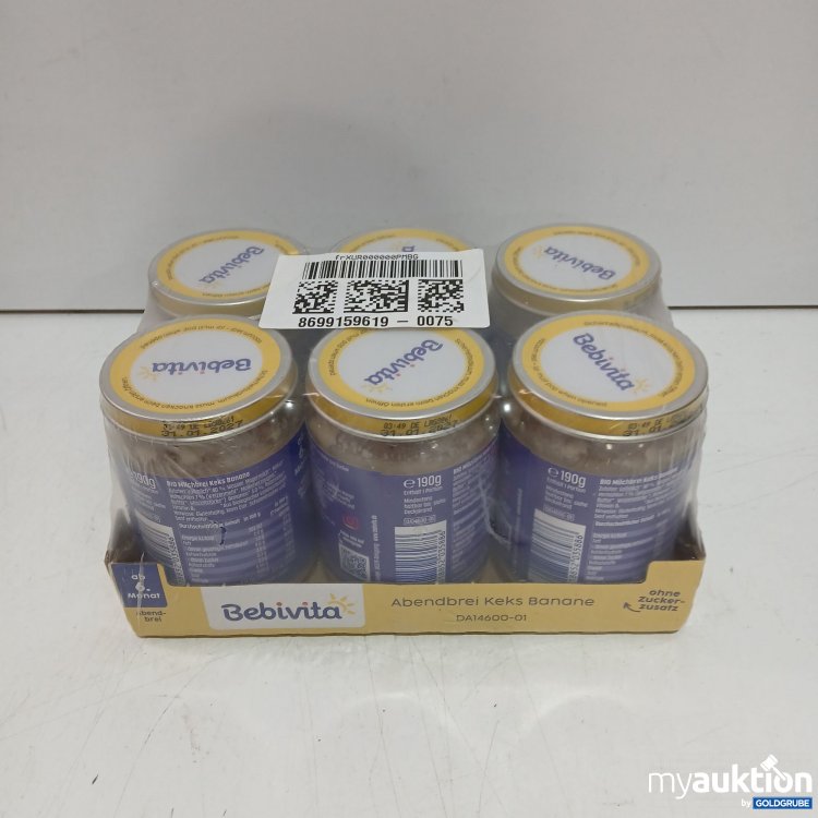 Artikel Nr. 463684 Artikel Nr. 463684: Bebivita ab 6. Monat Gläschen Abendbrei Keks Banane 6x190g