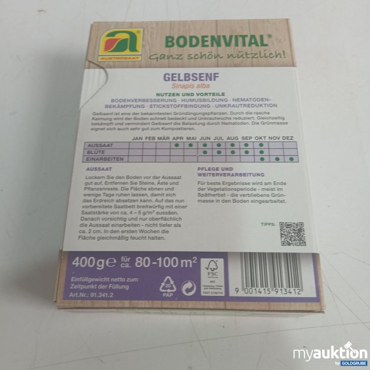 Artikel Nr. 525684: Bodenvital Gelbsenf Gründüngung bekämpft Nematoden 400g