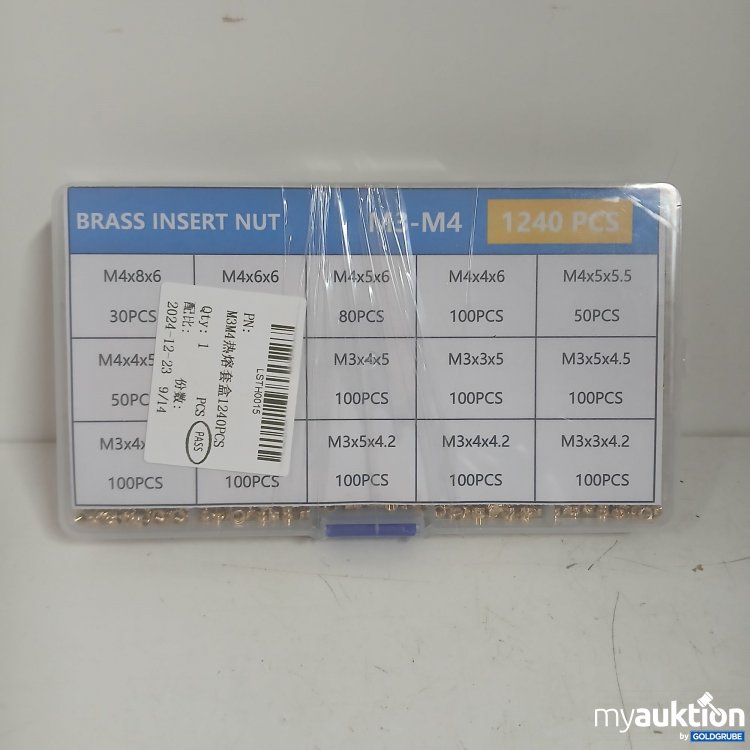 Artikel Nr. 877685 Artikel Nr. 877685: Brass Insert Nut M3-M4 1240Pcs.