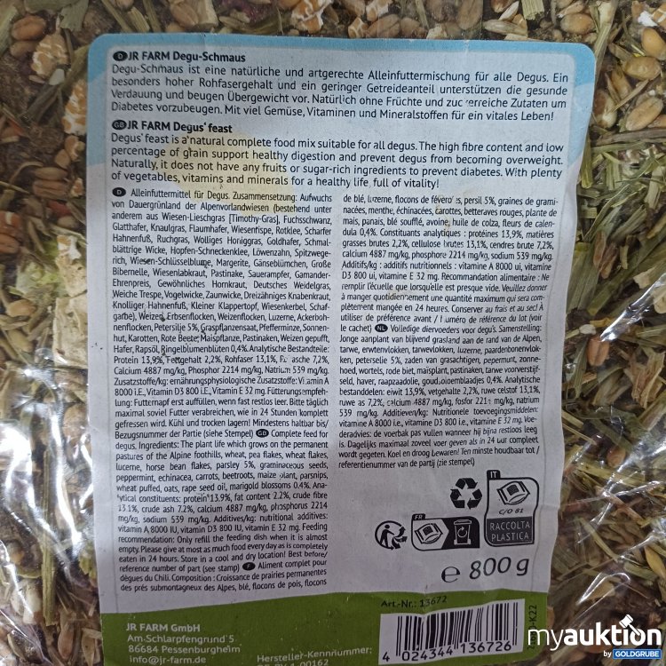 Artikel Nr. 985685: JRFarm Degu-Schmaus 2x800g