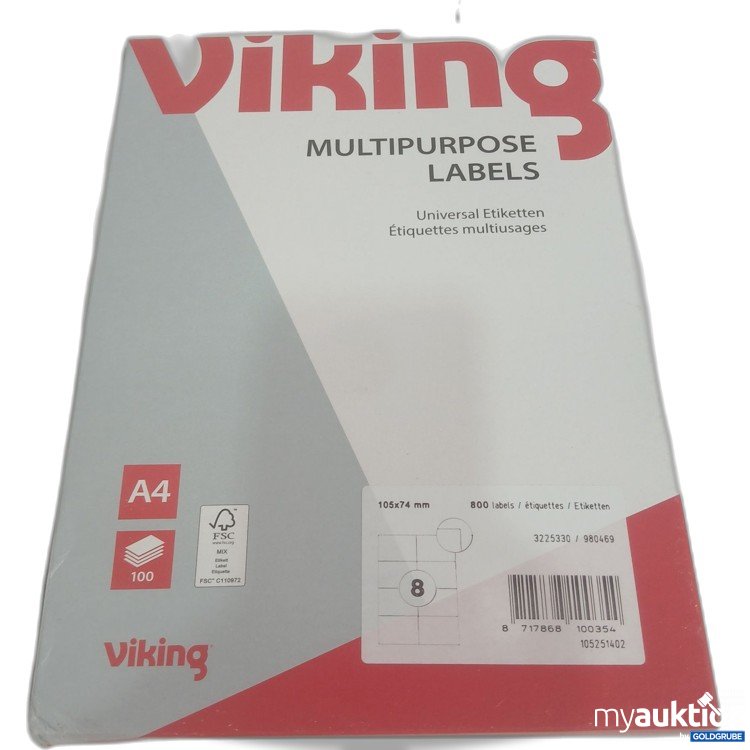 Artikel Nr. 525686: Viking Universal Etiketten 105x74mm 100Blatt (800Etiketten)