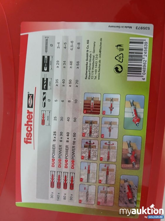 Artikel Nr. 933688: fischer DUOPOWER Dübelset 280 Stück