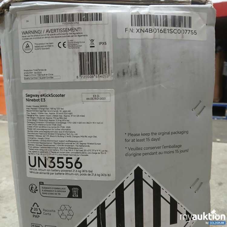 Artikel Nr. 921690: Segway eKickScooter Ninebot E3 800W 21.6kg
