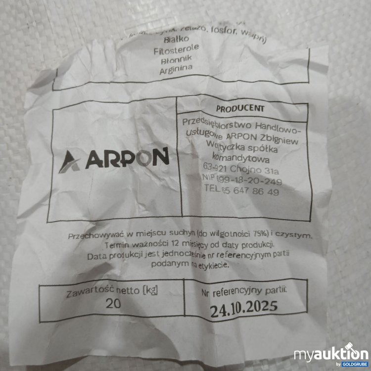 Artikel Nr. 922690: Arpon Diverse Zubehör 20kg 