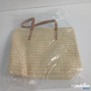 Auktion Tasche geflochten mit Henkel ca. 35x40cm