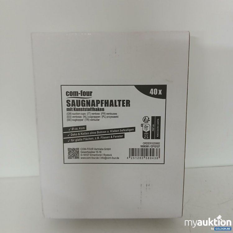 Artikel Nr. 397691: Com-Four Saugnapfhalter mit Kunststoffhaken 40x