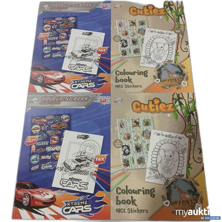 Artikel Nr. 929691: Diverse Malbücher mit Sticker DIN A5 4Stk