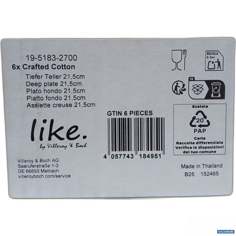 Artikel Nr. 921692: Crafted Cotton Tiefer Teller 21,5 cm