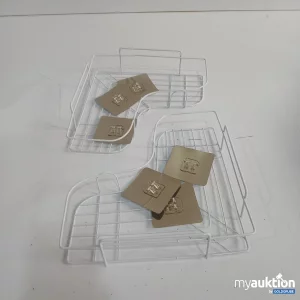 Auktion weiße Badezimmer Eckregale Metall ca. 23x23cm