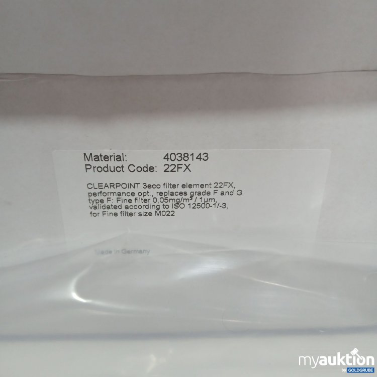 Artikel Nr. 438693: Clearpoint 3ECO Filter Element 22FX 4038143 