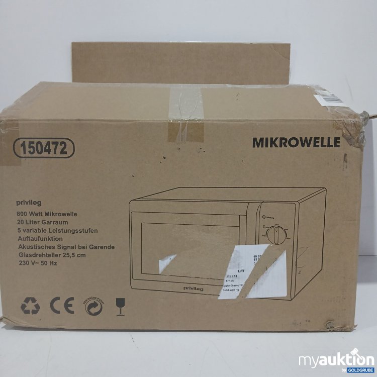 Artikel Nr. 843693 Artikel Nr. 843693: Privileg 800Watt Mikrowelle 20L Garraum 150472