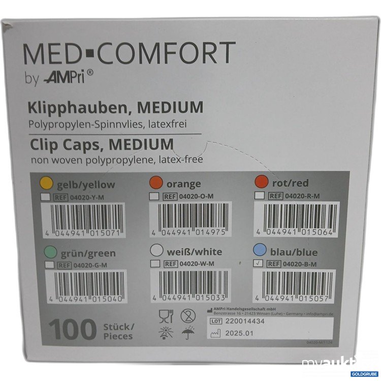Artikel Nr. 441694: Med Comfort Klipphauben medium blau 100Stk 
