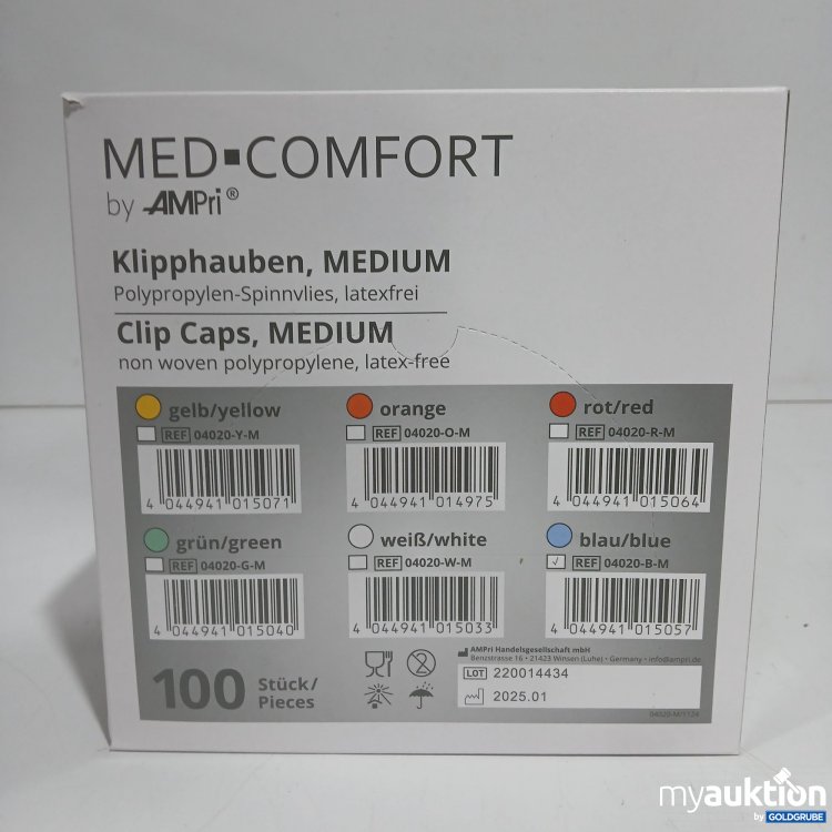 Artikel Nr. 441694: Med Comfort Klipphauben medium blau 100Stk 