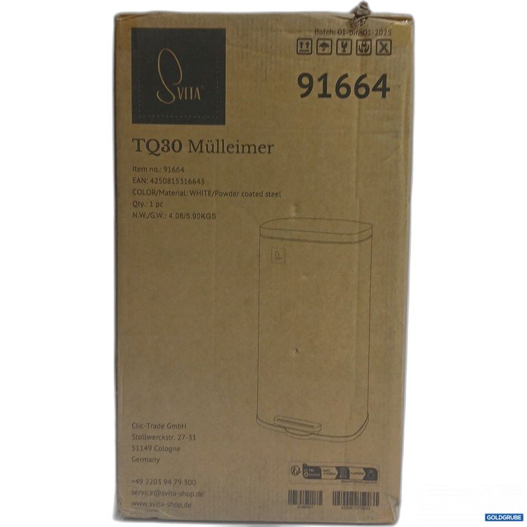 Artikel Nr. 890694: Svita TQ30 Mülleimer white Powder coated steel 91664 