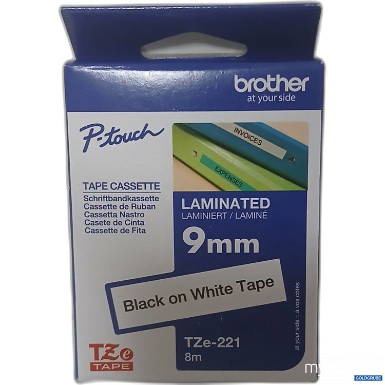 Artikel Nr. 917695: Brother P-Touch Tape Cassette 9mm Black on White Tape 8m