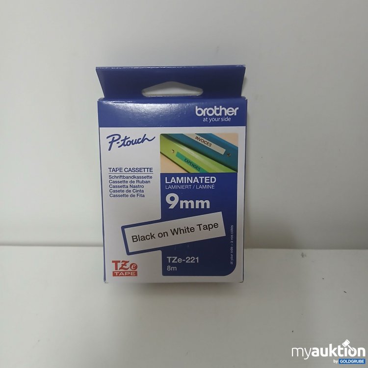 Artikel Nr. 917695: Brother P-Touch Tape Cassette 9mm Black on White Tape 8m