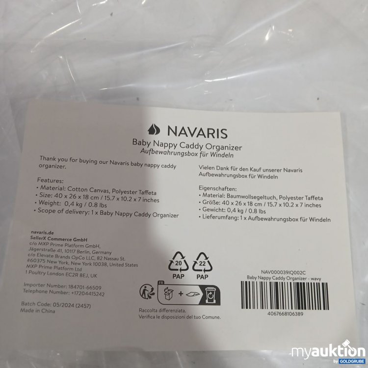 Artikel Nr. 963695: Navaris Baby Nappy Caddy Organizer