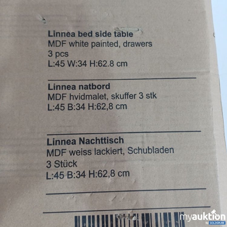 Artikel Nr. 446697 Artikel Nr. 446697: Linnea Nachttisch MDF weiss lackiert 3