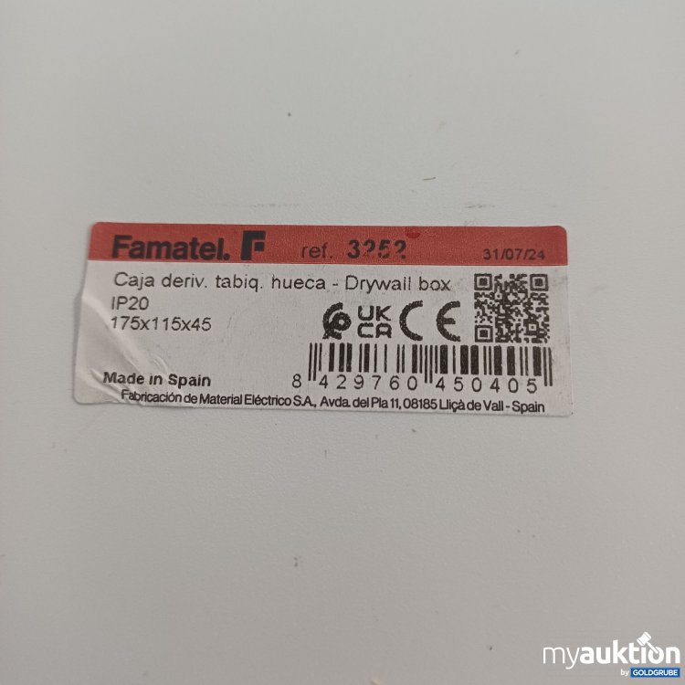 Artikel Nr. 894698: Famatel Abzweigdose für Hohlwände 2x175x115x45