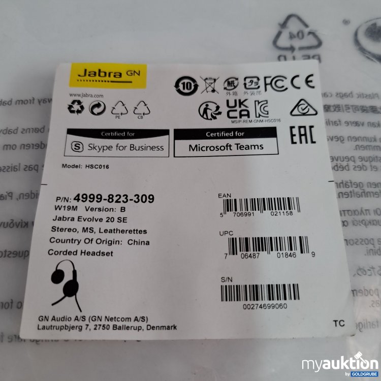 Artikel Nr. 360699 Artikel Nr. 360699: Jabra GN Kopfhörer