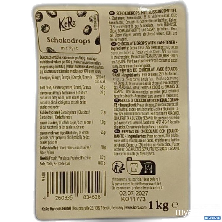 Artikel Nr. 884699: KoRo Schokodrops 1kg