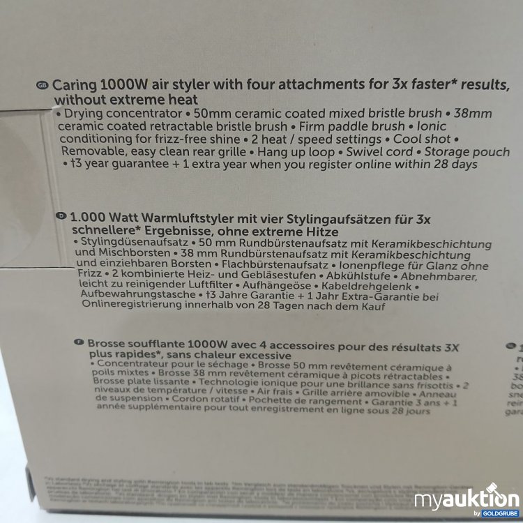 Artikel Nr. 921699: Remington Warmuftstyler 1000W Airstyler