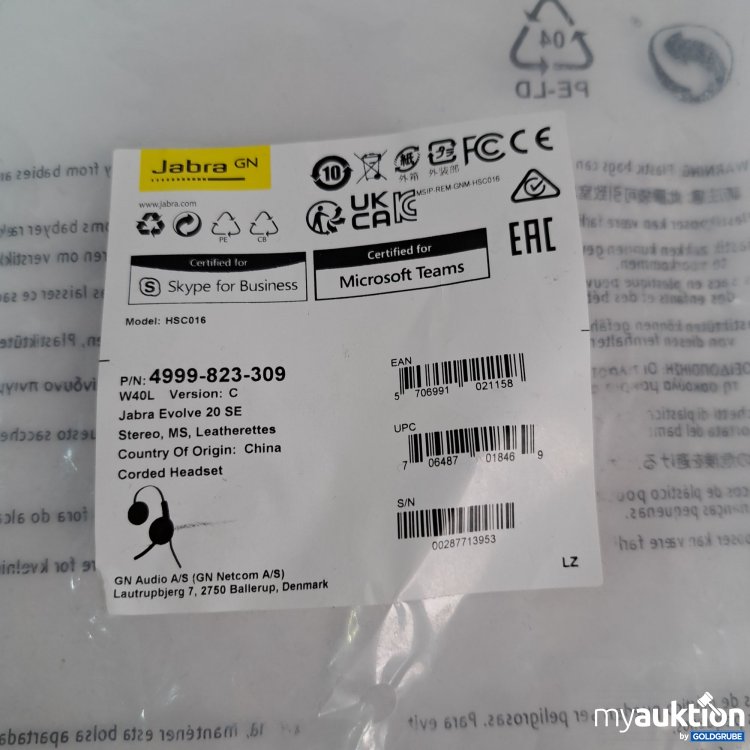 Artikel Nr. 360700 Artikel Nr. 360700: Jabra GN Kopfhörer