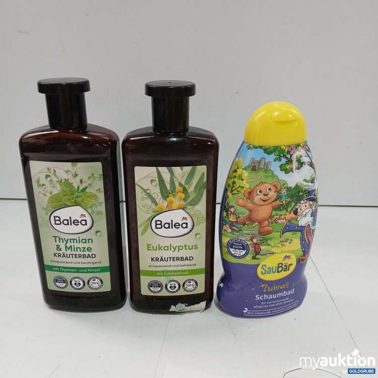 Artikel Nr. 953700: Balea Thymian & Minze Kräuterbad, Balea Eukalyptus Kräuterbad, SauBär Zauberli Schaumbad insgesamt 3 stk