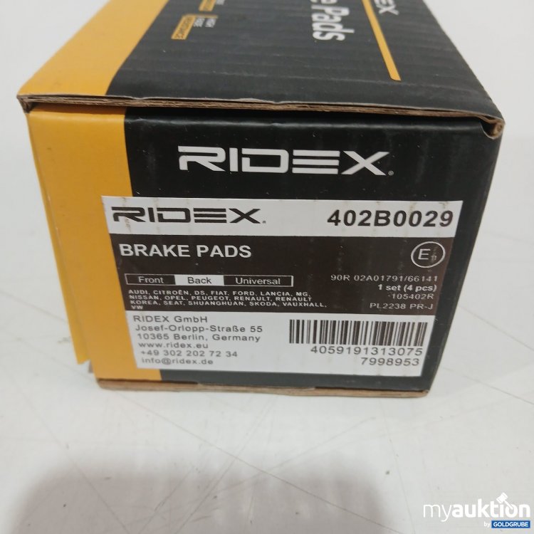 Artikel Nr. 467701 Artikel Nr. 467701: RIDEX Brake Pads 402B0029 4 pcs