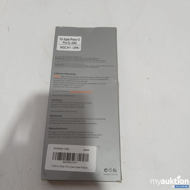 Artikel Nr. 993701 Artikel Nr. 993701: Tauri iPhone 15 Pro 3 Pack Screen Protector