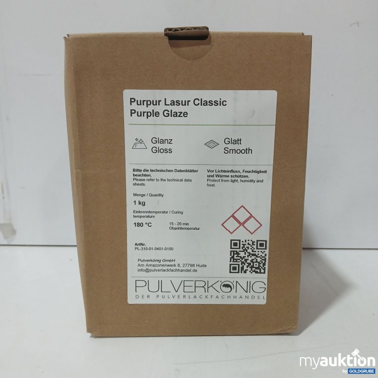 Artikel Nr. 982702: Pulverkönig Pulverlack, Purpur Lasur Classic, Glanz, Glatt, 1kg, Art.Nr. PL-3100104010100