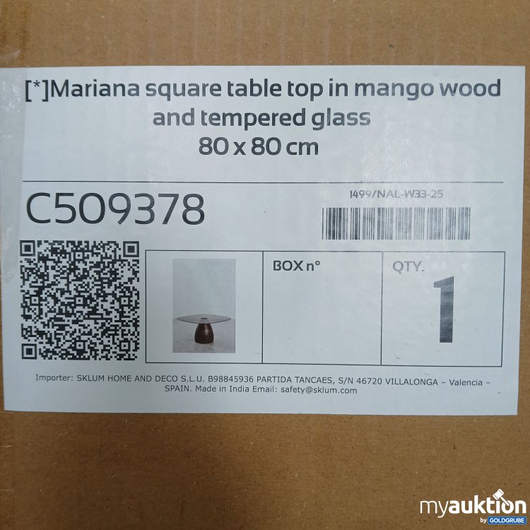 Artikel Nr. 970703: Sklum Mariana Square Table Top in Mango Wood ca 80×80cm, Art.No. C509378