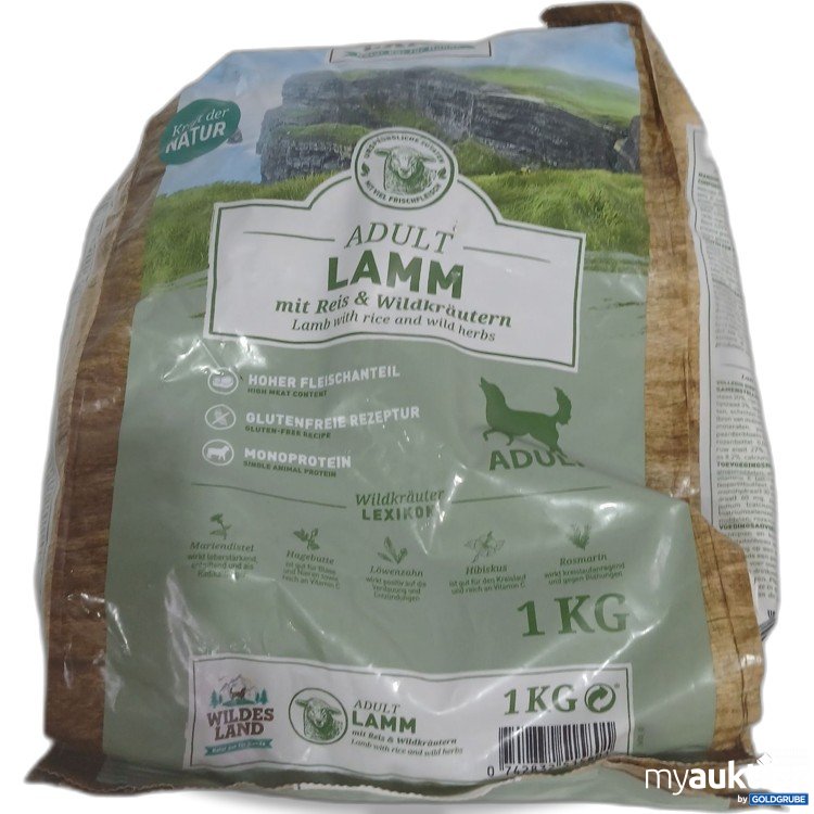 Artikel Nr. 996703: Wildes Land Adult Hundefutter Lamm mit Reis & Wildkräutern 1kg 